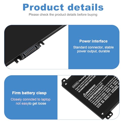HW03XL Laptop Battery for HP Pavilion 15-EG 15-EG1025CL 15-EG1053CL 15-EH 15-EH1254NG 17-CN 17-CN0065CL 17-CN0023DX 17-CN0053CL 15T-EG 15Z-EH 17-CP 17S-CU 17T-CN 17Z-CP Series L97300-005 HSTNN-IB90 - size: HW03XL 8.94*4.96*0.71 in