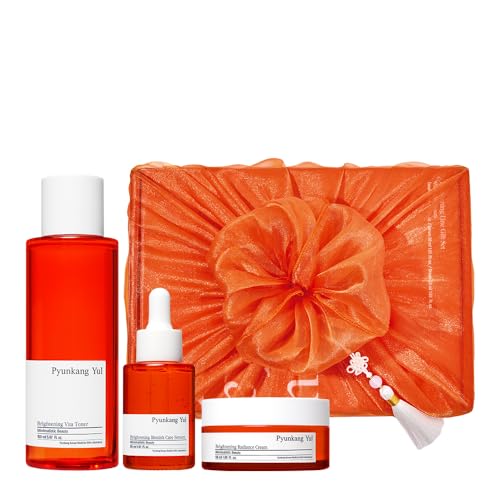 Pyunkang Yul PKY Radiance Skincare Gift Set for Flawless and Radiant Skin with Deep Hydration, Vitamin C and Pearl Extract, Korean skincare(3-item set) - color: Radiance line(Gift-Wrapped)
