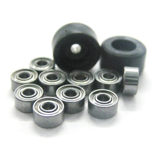 Fingerboard Wheels 10Set Professional PU+Metal Urethane CNC Bearing Wheel for Wooden Fingerboard Wheels(-BL) - color: -Bl