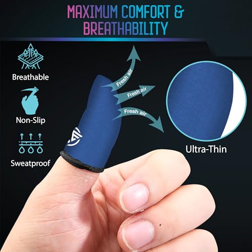 Gaming Finger Sleeves Cots Gloves Covers Protectors Thumb Hand Guard Sleeve for PUBG Mobile Phone Gamer Grip Pro - color: Blaze Fusion