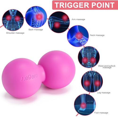 Aegero Peanut Massage Ball-Double Lacrosse Massage Ball, Mobility Ball for Myofascial Release,Yoga Therapy,Trigger Point Therapy,Muscle Knots and Acupoint Massage (Grey Firm Ball) - color: Grey