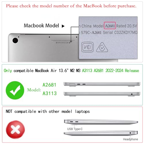 LanBaiLan Compatible with MacBook Air 13 inch Case M5 2026 M4 2025 M3 M2 2024-2022 A3449 A3240 A3113 A2681, 13.6 Plastic Hard Shell Case & Keyboard Cover, Terrazzo Marble - color: Terrazzo Marble