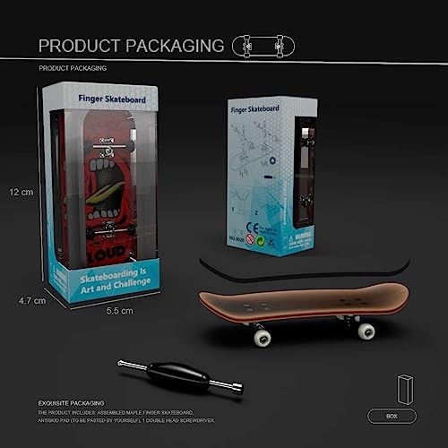 Lently Wood Fingerboards, Mini Fingerboards, 99mmL*29mmW (Big Mouth Cute Dragon) (Red Flame) - color: Red