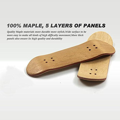 Professional Mini Maple Wooden Fingerboards, 1 Pack(Deep Bule) | 1Set Finger Skateboards, 5 Layers Maple Panel Mini Skateboards for Fingers, Fingerboard for Kids Brithday Gift - color: Deep Bule