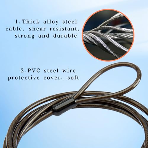 4 Pack Laptop Cable Lock, 6.6 Feet Anti-Theft Security Steel Lock with Keys, Heavy Duty 3x7mm Standard T-Slot Compatible with Lenovo, Asus, Acer Laptops & Tablets, Silver - color: 4pack silver