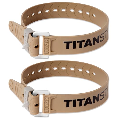 Titan Industrial Straps – Safety Strap Set to Secure Splits, Cargo Bikes, Garden Hoses, Wood Working Projects – 70 lb. Working Load, 20" Length, 2-Pack Coyote Tan - color: Coyote Tan, size: 20" Length / 2-Pack