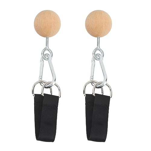 Wooden Pull Up Balls, Rock Climbing Holds Training Set for Arm Strength, with Neutral Grip Handle for Home Workout and Travel