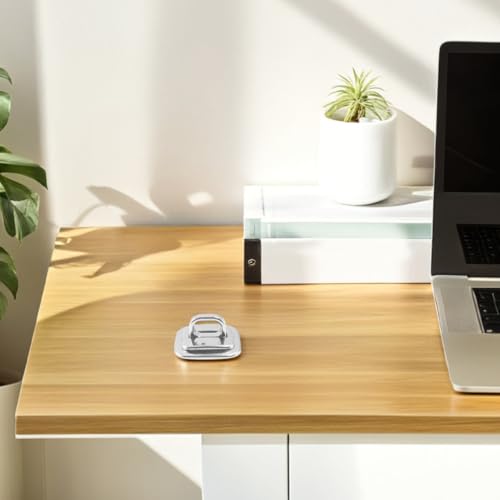 2pcs Laptop Security Anchor Fixed Base Plate Zinc Alloy Anti-Theft Solution with Easy Operation for Desk Mount and Study, Compatible with Keyed Locks and Cable Anchors