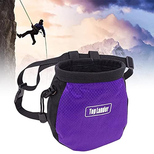SM SunniMix Rock Climbing Chalk Pouch with Waist Belt Oxford Cloth Chalk Bag Bouldering Back Pocket Storage Equipment Suitable for, Purple