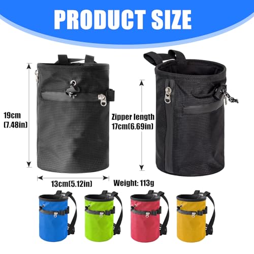 Rock Climbing Chalk Bag & Zippers Pockets Adjustable Bouldering Chalk Bag Bucket for Gym Climbing Gymnastic Bouldering Bucket - color: Better Color