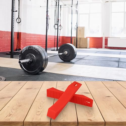 Silicone Deadlift Wedge Blocks 2 Pcs for Weight Lifting and Powerlifting, Non-Slip Barbell Plate Loading Pads, Lightweight Material for Easy Plate Changes(Red) - size: Red