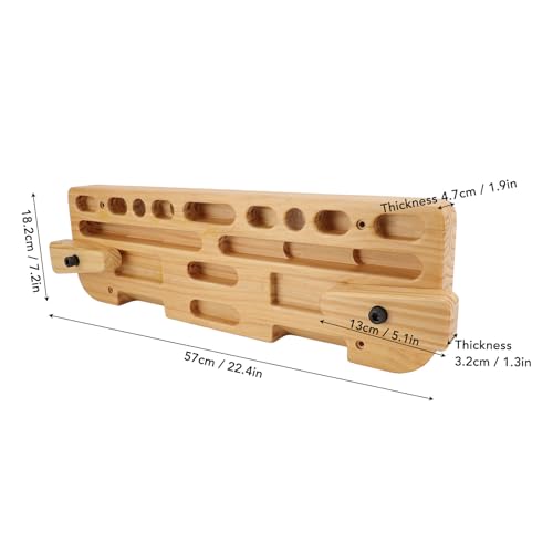 Keenso Wooden Training Hang Board Fingerboard Climbing Grip Board Compact Solid Wood with Various Finger Holes for Climbing Strength Training