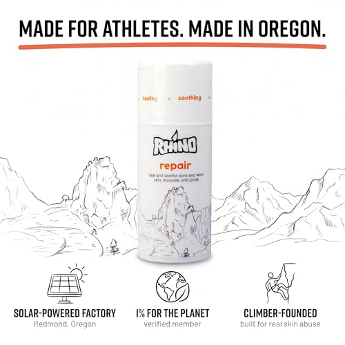 Rhino Skin Solutions Repair Cream Made for Your Adventure, Hand Repair Cream for Dry Cracked Hands, Non Greasy Hand Lotion with Honey and Tea Tree for Athletes and Workers, Made in USA (16 oz) - size: 16 Ounce (Pack of 1)