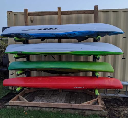 ReRackiT - Outdoor or Indoor Wall Mounted Kayak Rack, SUP Rack, Canoe Rack - Stackable - size: 1 Rack - (For Kayaks/SUPs)