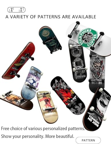 Wooden, pro Fingerboard 29mm Mini handboard、Premium Fingerboard Ideal for Dexterity maneuvers (Abstraction) - color: Abstraction