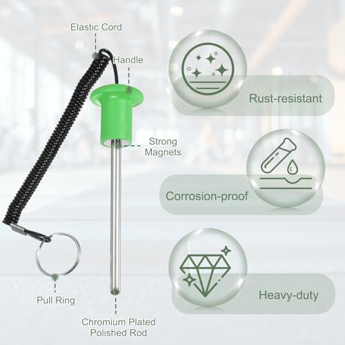 Gym Pin Weight Stack Pin Strength Training Lifting Equipment Replacement with Pull Rope Fitting for Club - color: Green, size: 0.3 x 4.9 Inch