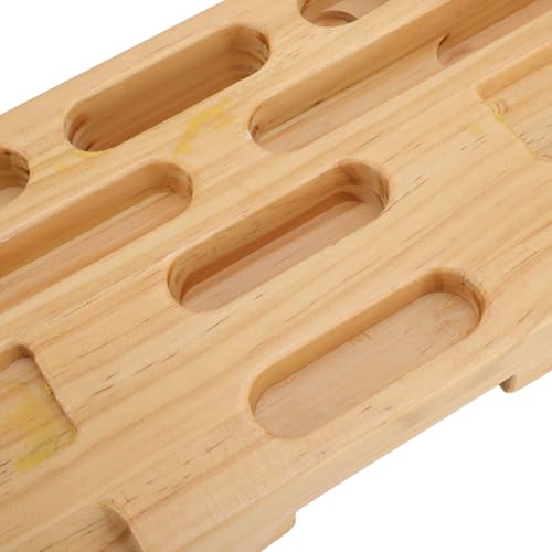 Wooden Training Hang Board Fingerboard Climbing Grip Trainer Compact Solid Wood with Various Finger Holes for Home Gym Outdoor Climbing