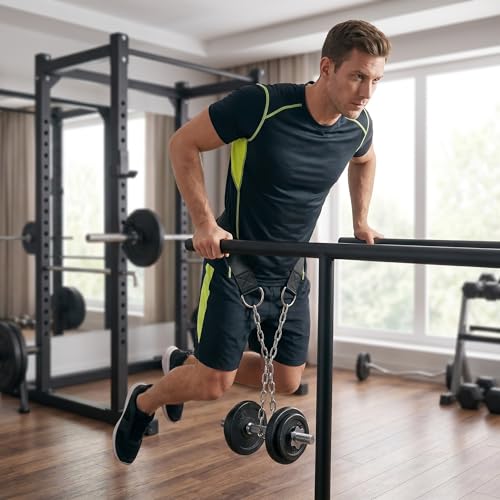GALPADA 2pcs Dumbbell Loading Straps for Barbell and Squat Belt, Nylon Weight Plate Holding Straps, Fits Dumbbell and Barbell Sizes, Disperses Waist Pressure for Commercial Fitness