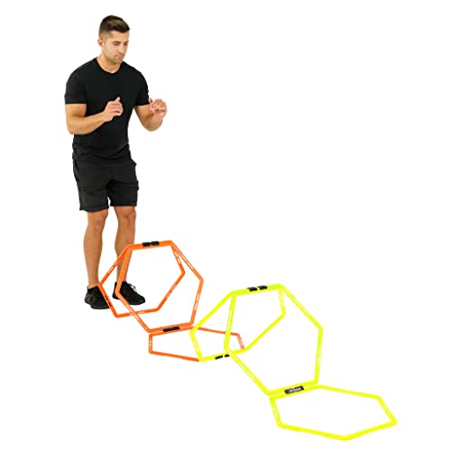Hex Agility Rings for Speed Training & Agility Footwork Training Speed Hurdles Ladder with Carrying Bag (12 Rings) - size: 12 Rings