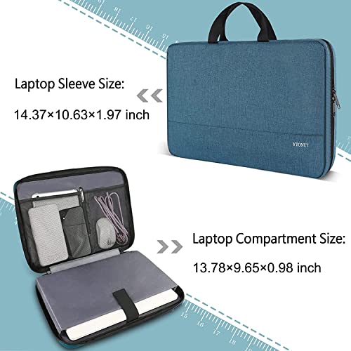 Ytonet 14 Inch Laptop Sleeve, Water Resistant TSA Laptop Case with Handle | Protective Computer Carrying Case Compatible with MacBook HP Dell Lenovo Asus Notebooks, Gifts for Men Women, Deep Teal - color: Deep Teal, size: 14 in