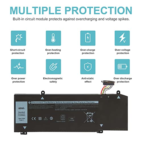 1F22N Laptop Battery for Dell Alienware M15 R1 M17 R1, G5 15 5590 5590-D2783W 5590-D2743B D2842W D2843W D2865B G7 15 7590 7790 D2785B ALW15M-D1523S,JJPFK 0JJPFK 06YV0V 08622M HYWXJ 0HYWXJ XRGXX 01F22N - size: 8.74*2.95*0.31inch