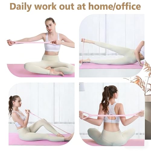 2-Pack Figure 8 Resistance Band TPR Pull Strap for Upper Body Stretching and Exercise - color: Pink Purple
