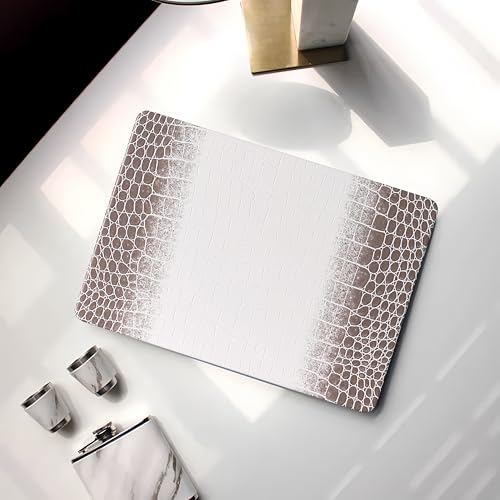 Crocodile Case for MacBook Air 13 Inch 2021 2020 2019 2018 M1 A2337 A2179 A1932, MacBook Air M1 Case, Aligator Skin Snakeskin PU Leather Hardshell & Keyboard Cover for Mac Air 13.3, Brown White - color: ## Brown White Crocodile