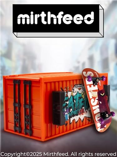 32mm Pro Fingerboard Complete Set | Bearing Wheels | 5 Ply Maple Deck | Anti Skid Grip Tape | Complimentary Tool | Concave Shape - color: Fun Box E : Monstrous Mash