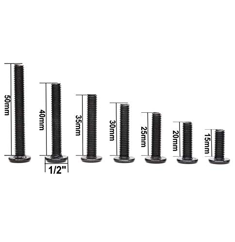 10-Pack M6 x 35mm Black Socket Cap Screws Barrel Nuts Kit for Crib Furniture Bed - size: M6 x 35mm (10 pcs)