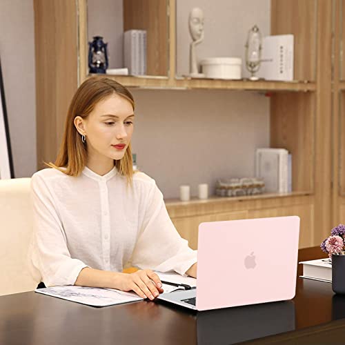 MOSISO Compatible with MacBook Air 13 inch Case M5 2026 M4 M3 M2 2025-2022 | A3449 A3240 A3113 A2681, Hard Shell&Keyboard Cover&Screen Film&Pouch for MacBook Air 13.6 inch Case, Chalk Pink - color: Chalk Pink