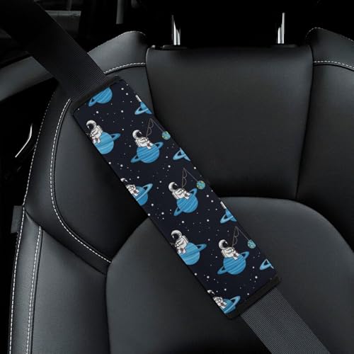 Universal Soft and Comfortable Funny Astronaut Seat Belt Shoulder Pad for Girls and Boys, Most Cars, 2 Pack Seat Belt Covers Cushion Shock Absorption - color: Pattern 378