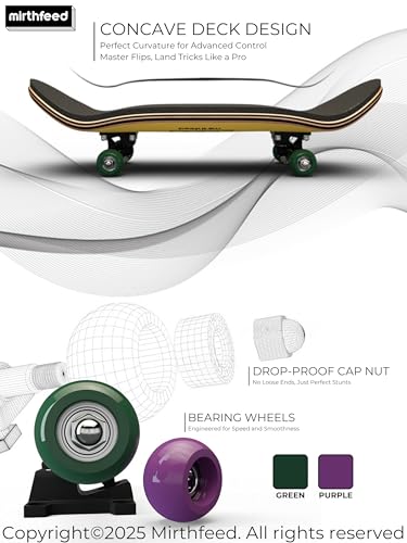 32mm Pro Fingerboard Complete Set | Bearing Wheels | 5 Ply Maple Deck | Anti Skid Grip Tape | Complimentary Tool | Concave Shape - color: Mini Finger Skateboard H : Hangry Kitty