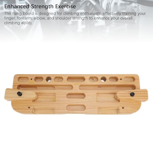 SUNGOOYUE Hanging Training Board, Solid Finger Training Board for Rock Climbing with Multiple Grip Holes for Home Gym and Outdoor