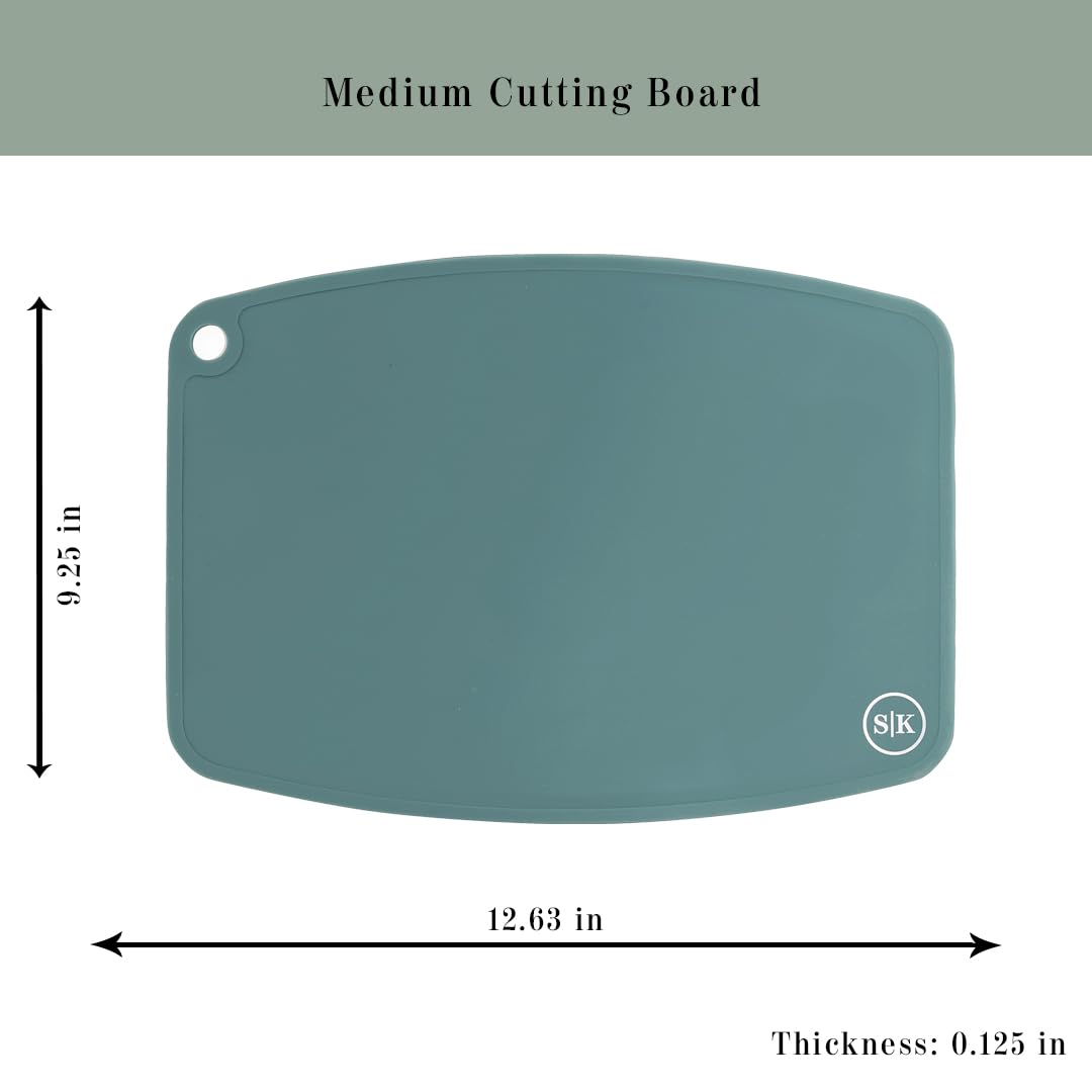 The Silicone Kitchen 3-Piece Premium Silicone Cutting Board Set, Flexible, Non-Slip, Knife-Friendly. BPA Free, Non-Toxic, 100% Food-Grade Silicone