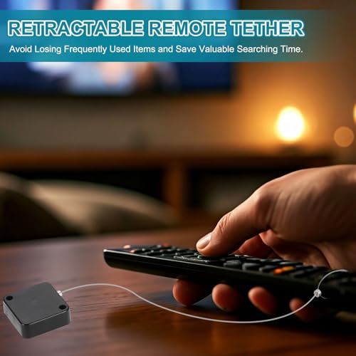 PATIKIL Retractable Remote Control Cable Tether (4.9ft / 1.5M, White)(5 Set) Square Remote Control Security Lanyard Lock Adjustable Locking Leash with Rope Locks, Suit for - TV/Tablets - color: White, size: 4.9ft