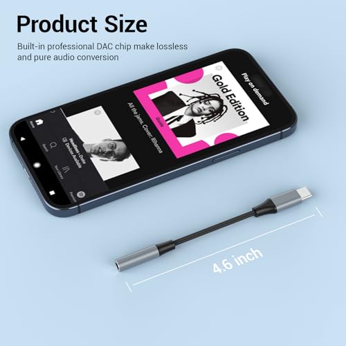 10PCS USB C to 3.5mm Female Headphone Jack Adapter | Upgrade Metal Case, Compatible with Samsung S20+/S21 Ultra, iPhone15 16 17, and More USB C Audio Devices - color: Grey, size: 4.6 IN-10PCS