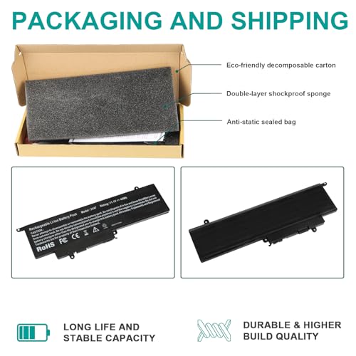 GK5KY Laptop Battery for Dell Inspiron 11 3000 3147 3148 3153 3152 3157 3158 15 7000 7558 7568 13 7353 7359 7347 7348 7352 92NCT 092NCT 4K8YH 04K8YH RHN1C 0WF28 P20T P20T001 P55F P55F001 451-BBKK - size: 7.52*3.54*0.21inch