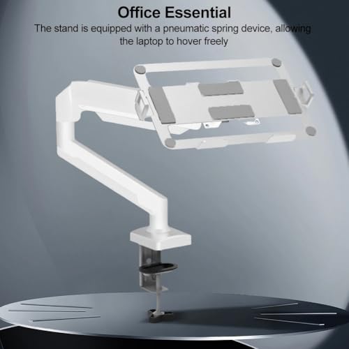 Laptop Arm Mount Adjustable Laptop Desk Mount 2-9kg Gas Spring Arm Up to 17.3 Inch Laptop Holder Tray Desktop Stand Clamp-on(Silvery) - color: Silvery