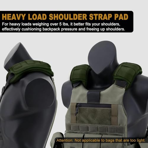 ZINMARK Tactical Shoulder Pad with Ultra-Thick Cushion for Vest Shoulder Straps and Backpacks, Comfort and Breathable,Army Green - color: Army Green