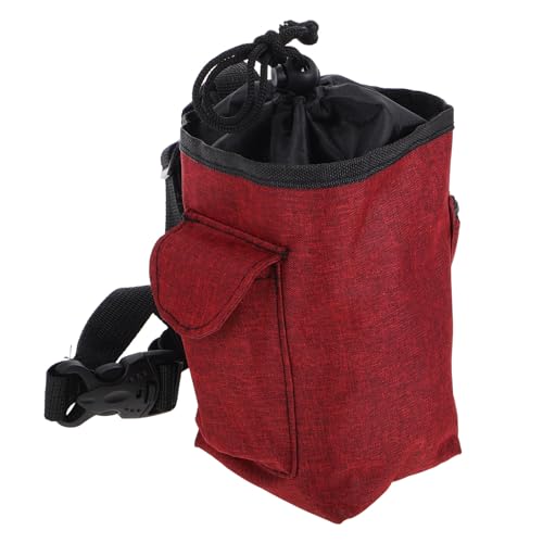 KALLORY Climbing Chalk Bag Waist Pouch with Adjustable Belt Burgundy for Rock Climbing Bouldering and Gymnastics Anti-Slip Storage Chalk Holder