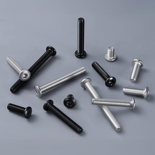 1/4-20 x 3 Bolt, 25PCS Flat Head Hex Socket Cap Screws Bolts, 304 Stainless Steel 18-8, Fully Threaded, with Hex Spanner - color: Silver, size: 1/4-20 x 3