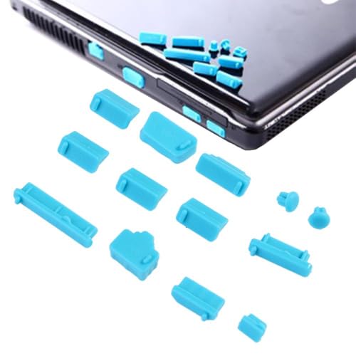 13Pcs/Set Protective Silicone USB RJ45 Port HDMI Interface Cover Anti-Dust Plug Dust Stopper Computer Accessories Dustproof Cover(Purple) - color: purple