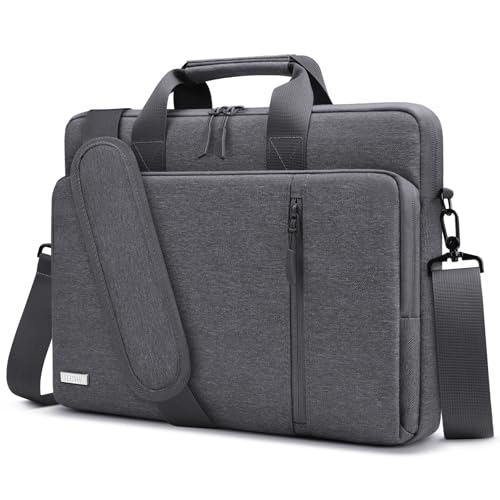 TECOOL 14 Inch Laptop Bag, 360 Protective Case Sleeve Messenger Bag | Waterproof Computer Briefcase with Shoulder Strap for 14 Inch Acer ASUS Lenovo HP Dell Laptop, MacBook Air 15,Dark Grey - color: Dark Grey, size: 14-15 Inch