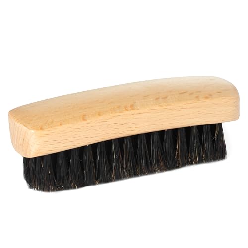 GranNaturals Boar Bristle Slick Back Hair Brush - Palm Size - Soft Medium Smoothing Hairbrush to Style, Polish, & Lay Hair Down Flat to Create a Sleek Frizz Free Hairstyle for Women and Men