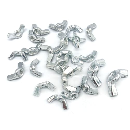 26 Pcs 4 Sizes 3/16",1/4",5/16",3/8" Wingnuts, Quality Carbon Steel Wing Nuts Sliver Zinc Plated Fasteners Parts Butterfly Nut, Hand Twist Tighten Hardware Nuts Butterfly Wing-Nut Assorted Kit - size: 4 Sizes (3/16", 1/4", 5/16", 3/8") - 26 Pcs