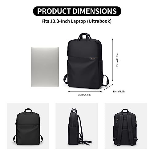 GOLF SUPAGS Travel Laptop Backpack for Women Anti Theft Slim Durable College Bookbag Business Computer Bag Fit 13.3Inch Notebook (Black, 13.3Inch) - color: Black, size: 13.3 Inch