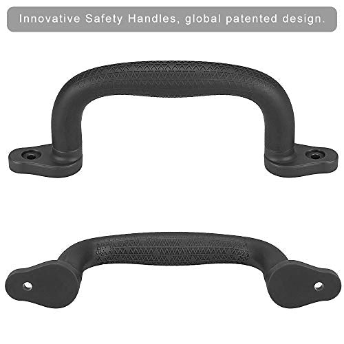 Dolibest Set of 4 Safety Playground Handles,Swing Set Kids Safety Hand Grips for Playset, Climbing Frame, Play House,Climbing Frame, Play House Handles(Black) - color: Black-4pcs