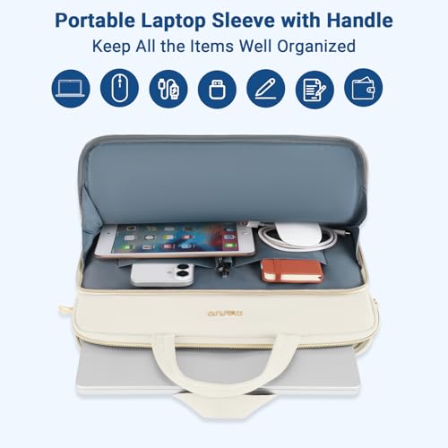 MOSISO Laptop Case 16 inch, 15-15.6 inch Laptop Sleeve, Sand | Compatible with MacBook Pro 16 M5 M4 M3 M2 M1, HP Dell Acer Lenovo ASUS Notebook, Wheat Ear Quilted Bag with Handle&Pocket - color: Sand, size: 16 inch
