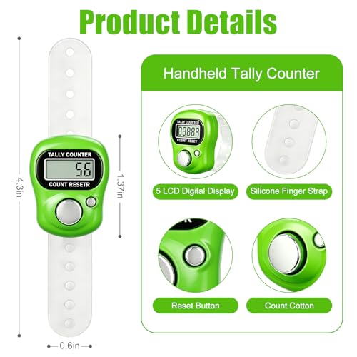 30 Pack Electronic Finger Counter Bulk,5 Digit LCD Electronic Digital Display,Resettable Hand Tally,12 Colors Counting Numbers for Golf,Goods Counting,Lap & Knitting,School Stadium Events
