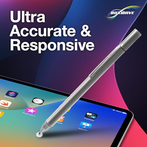 BoxWave Stylus Pen Compatible with HP EliteBook 840 G5 - FineTouch Capacitive Stylus, Super Precise Stylus Pen - Metallic Silver
